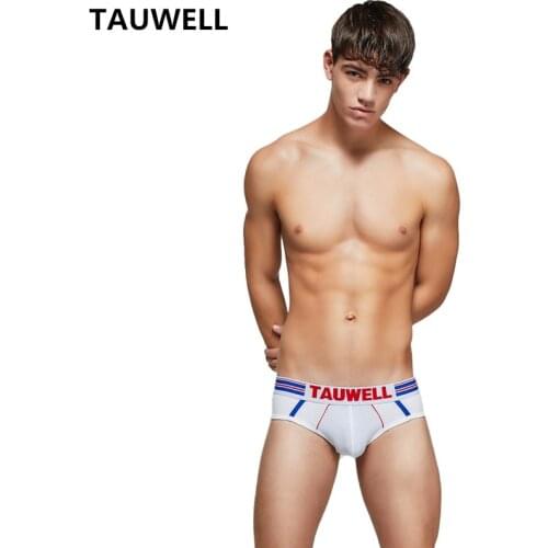 TAUWELL Mens Underwear U-pouch Bag Push Up Body Shaping Mesh Cotton Breathable Solid Color Briefs