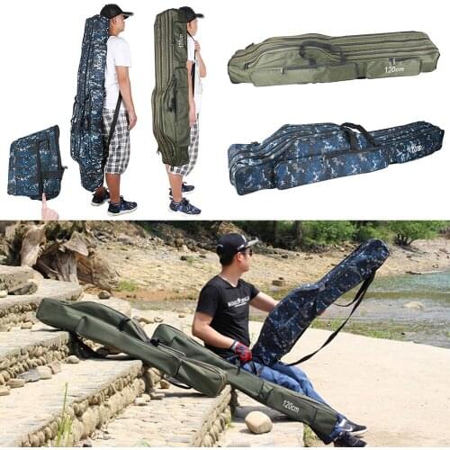 Soft Foldable Fishing Rod Storage Bag Large Capacity Portable Multifunctional Fishing Rod Carrier Fish Pole Tools Case Fishing