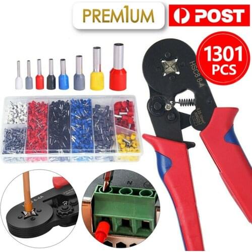 Mini Wire End Ferrule Terminals Pliers Kit 1300Pcs Tube Terminal Crimping Pliers Set Tubular Terminal Crimping Pliers Hand Tool