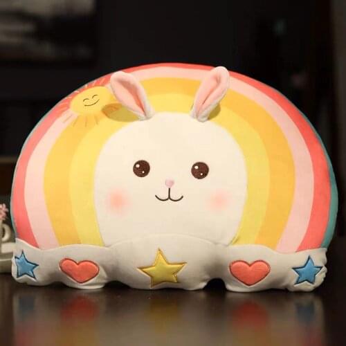 Lovely Hold The Girl Heart Of Rainbow Cushion For Leaning On Pillow Head Bed To Wave Window Small Pillows Home Decoration Gift