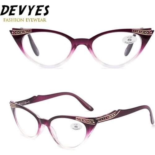 Devyes Women Reading Glasses Fashion Cat Eye Retro Presbyopic Lens Magnifier Eyewear +1.0 +1.5 +2.0 +2.5 +3.0 +3.5 +4.0