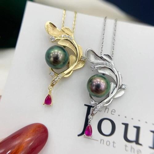 DIY Flower Mounts 925 Sterling Silver Pendant Base Settings Mountings Findings Parts for Pearl Crystal Jade Agate 5pcs/lot