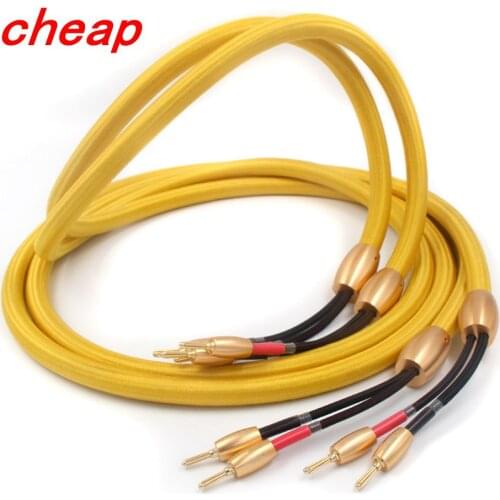 Pair Accuphase audio speaker cable hifi loudspeaker cable with 24k Gold plated banana plug