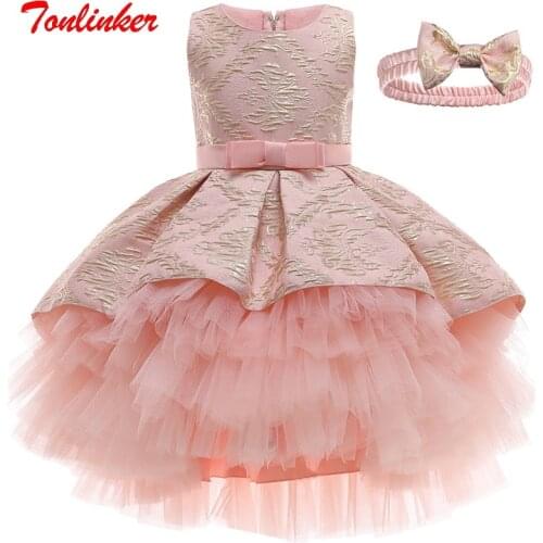 Girls Christmas Prom Party Dress Elegant Flower Wedding Birthday Tulle Lace Princess Dress Kids Carnival Fancy Party Dresses