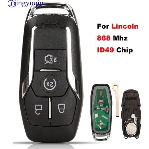 Jingyuqin Remote 4 Buttons 868 Mhz With ID49 Chip For Lincoln Edge Explorer MK 2015 2016 2017 2018 Control Car Key Smart