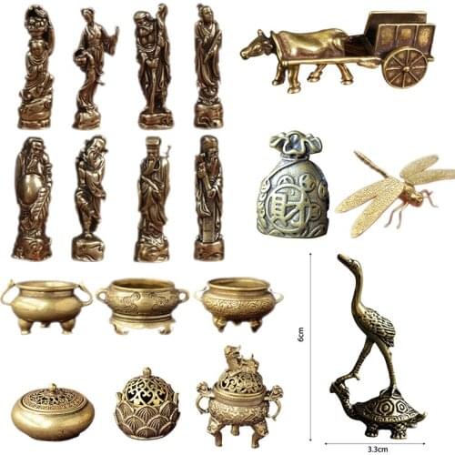 Retro 3D Mini Lion Frog Brass Animal Censer Turtle Animal Tea Pet Retro Animal Sculpture Desktop Ornament Home Decoration Craft