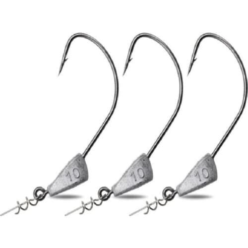 BaMMax Fishing hook 5pcs 3.5g 5g 7g 10g Anti-hanging bottom with lead crank hook With spring lock pin Jigging head Barbed hooks