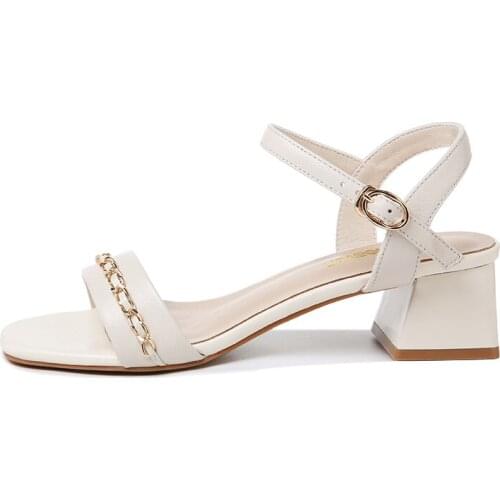 Open-Toe Thick-Heeled Sandals One-Line Buckle Solid-Color WomenS Shoes Platform WomenS Shoes
