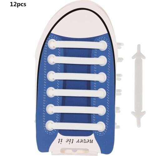 No Tie ShoelacesWomen Men Unisex Elastic Silicone Shoelaces Rubber Shoelace 12Pcs/Set Creative