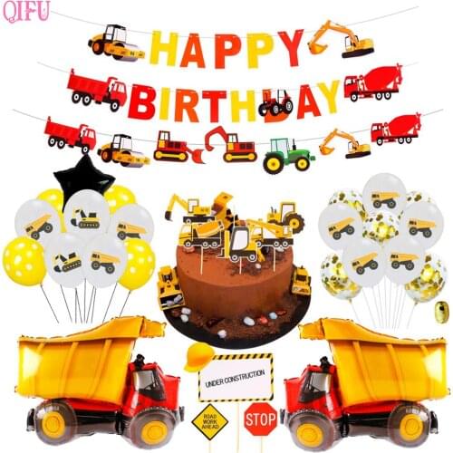 Construction Party Decorations Truck Party Car Birthday Decor Tractor Excavator Vehicle Construction Birthday Party Supplies