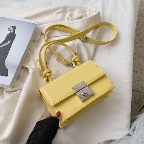 Solid Color Small PU Leather Crossbody Bags For Women 2021 Summer Female Fashion Simple Shoulder Bags Womens Travel Handbags