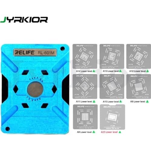 RELIFE RL-601M 7 in 1 Universal CPU Reballing Stencil Platform For iPhone 6-12 Pro Max IC Chip Planting Tin Template Fixture
