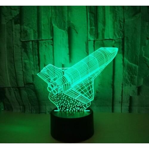 Rocket 3d Lamp Seven Colors Remote Control Touch 3d Led Table Lamp Novelty Creative Table Desk Lamp For Living Room