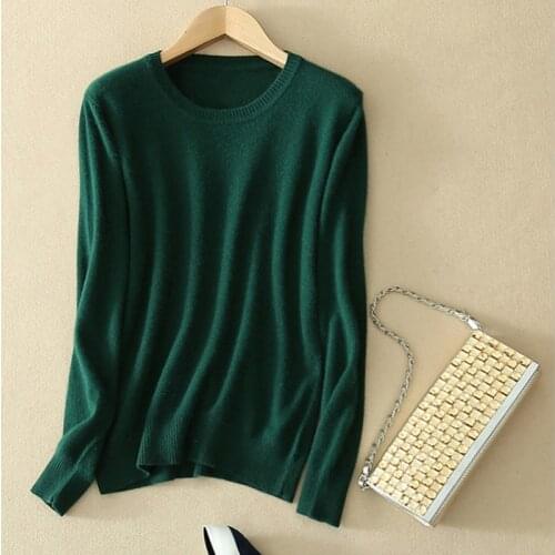 Female Thin Pullovers Jumpers Spring Autumn Style Women Knitted Cashmere Sweaters Round Neck Solid Color Knitwear