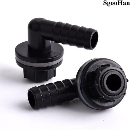 1pc 3/8" ~ 14mm Aquarium Fish Tank Hose Connector Water Tank 90 Degree Elbow Drain Connector Water Pipe Drain Connector
