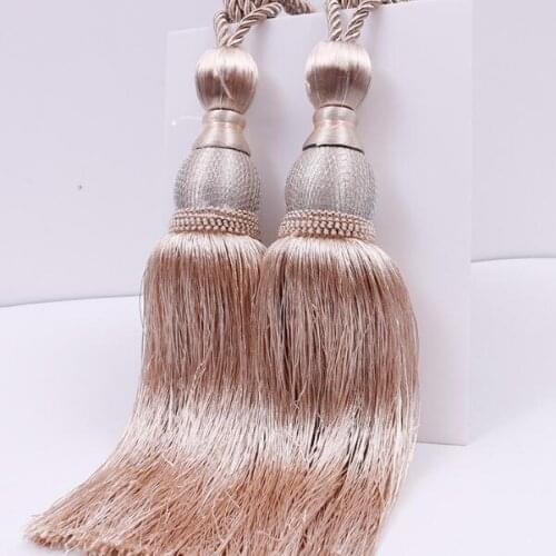 4Piece(2Pairs) Luxury Home Decoration Curtain Clips Accessories Hanging Belt Ball Curtain Strap Tassel Beaded Tieback Buckle