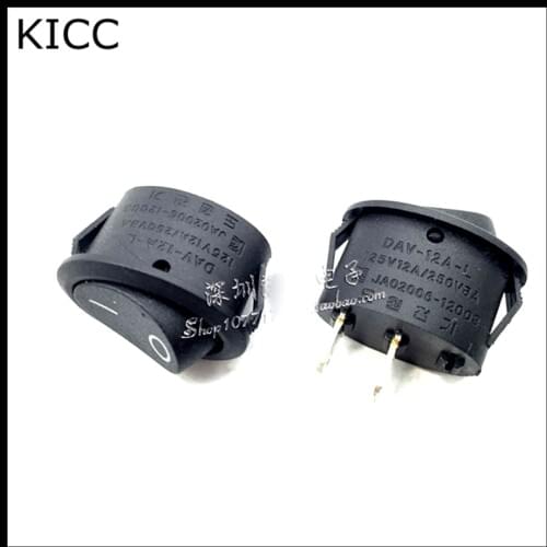 Rocker Switch Ellipse Black KCD1 KCD2 2Pin 2File Seesaw switch 6A250V 10A125V Power switch 5Pcs