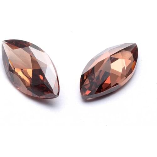 50pcs 5A 2*4-5*10mm Brown Zircon Marquise Shape Synthetic Gems Coffee Cubic Zirconia Stones