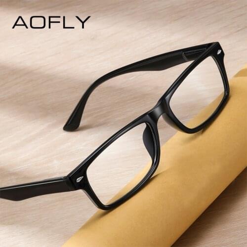 AOFLY Brand Design Anti Blue Light Reading Glasses Men Rectangle Vintage Women Eyeglasses Farsightedness Computer Eyewear UV400