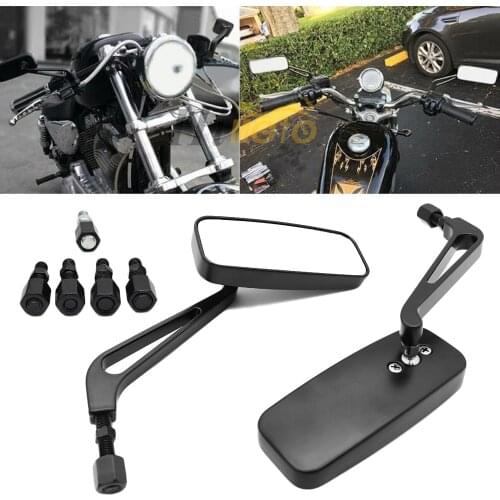 Black Motorcycle Rear View Side Mirrors Universal 8mm&10mm For Honda CBR600RR CBR1000RR For Yamaha YZFR1 R6 MT-07 MT-09 FZ6 FZ8