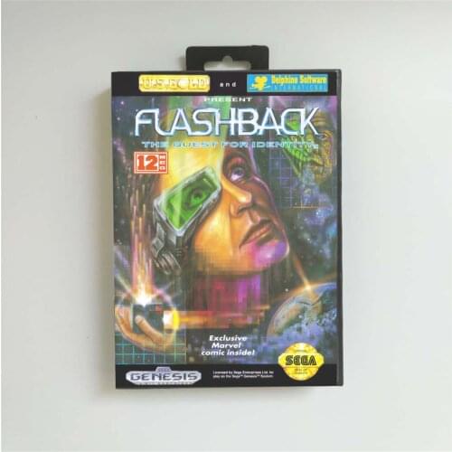 Flashback - USA Cover With Retail Box 16 Bit MD Game Card for Sega Megadrive Genesis Video Game Console