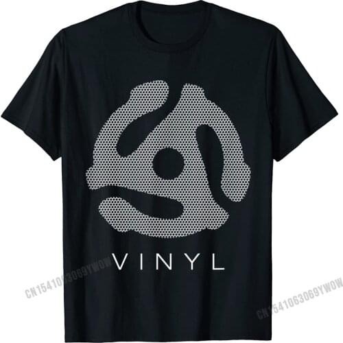 45 RPM Record Adapter T Shirt - With Speaker Mesh Effect Camisas Men Tops T Shirt For Men Cotton T Shirts Fashionable Coupons
