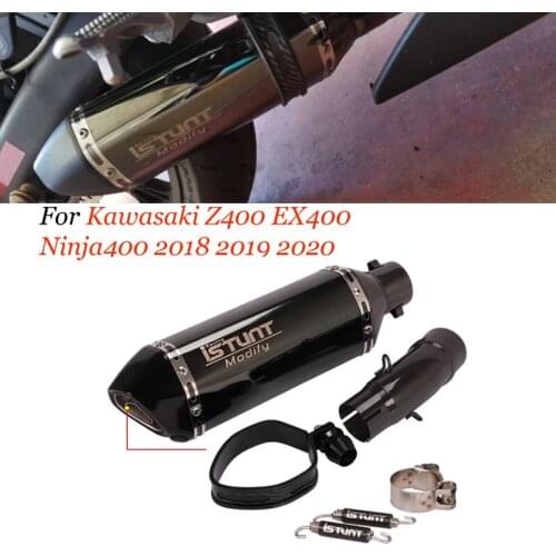 For Kawasaki Z400 EX400 Ninja400 2018 2019 2020 Slip on Motorcycle Exhaust Silencer Modified GP Escape Muffler Middle Link Pipe