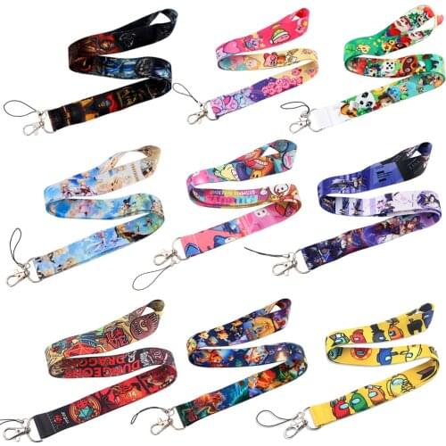 JF393 Cute Candy Game Keychain Neck Strap Lanyards for Keys ID Card Passport Gym Cellphone USB Badge Holder DIY Hanging Rope