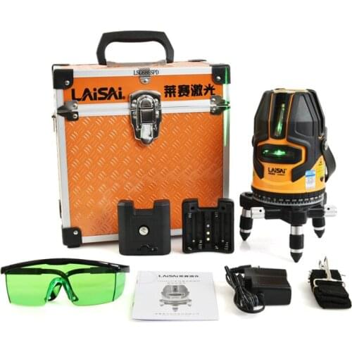LAISAI Laser Level Meter Green Light 5-Line Strong Light High-Precision Outdoor Scribing Instrument Outdoor Operation LSG686SPD
