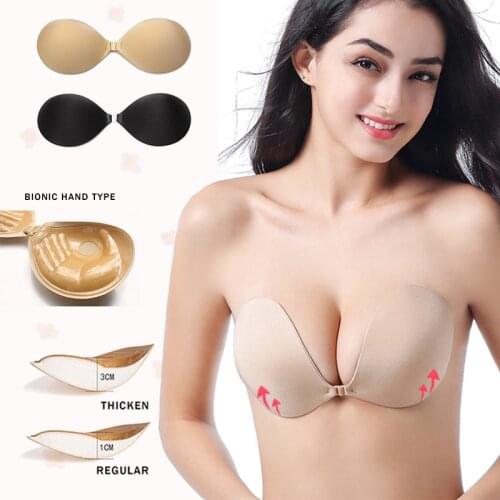 Sticky Bras Freedom Women Sexy Strapless Backless Bra Super Push Up Invisible Non Slip Plus Size Self Adhesive Bra Silicone Bh