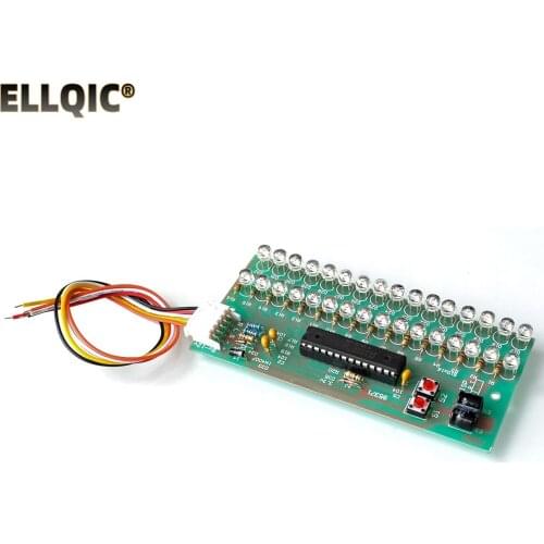 MCU Adjustable Display Pattern LED VU Meter Level Indicator Amplifier Audio 16 LED Dual Channel BLUE lamp light DC 8V to 12V