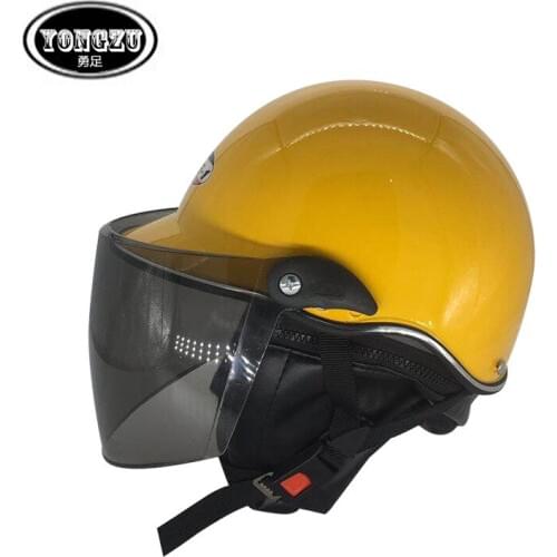 Yellow tea-colored four-helmet Motorcycle helmet winter warm electric bike helmet YZ-007