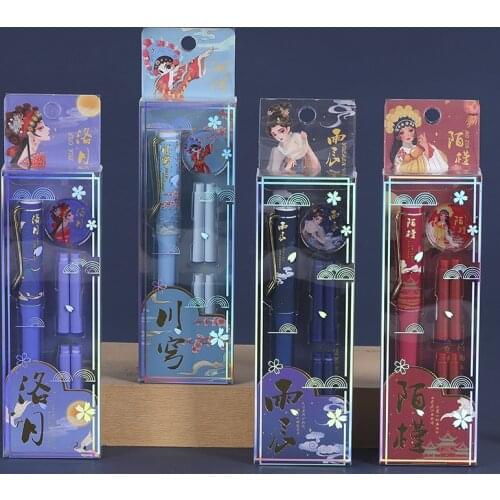 Creative ink fountain pen set student practice calligraphy ef tip pen can replace blue pen gall office signature pen stationery