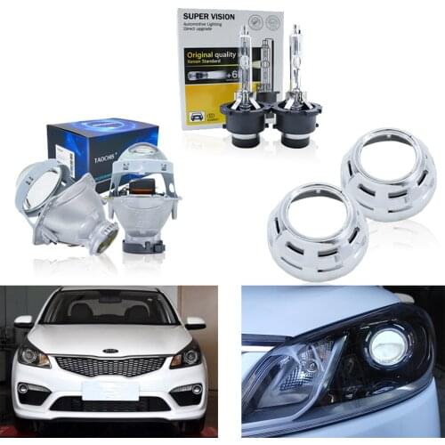 TAOCHIS 3.0 inches bi xenon projector lens for KIA Rio Crystal white Logbook Fitting HELLA 3R Premium lens optics D2S 4300K