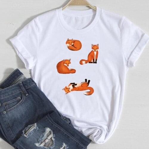 Autumn Fall Graphic Clothing Tshirt T Female Print T-Shirt Tee Top Women Thanksgiving Animal Lovely Style Halloween