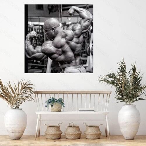 Posters and Prints Ronnie Coleman Bodybuilding Fitness Black White Canvas Art Poster Canvas Painting Home Decor frame