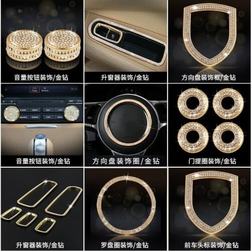 Suitable for Porsche Interior Modification Macan Cayenne Panamera Diamond-studded Steering Wheel Rose Window Diamond Decoration