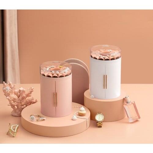 Nordic Style Dustproof Jewelry Storage Box Earrings Display Stand 4 Layers Drawer Make Up Organizer For Bracelet Necklace