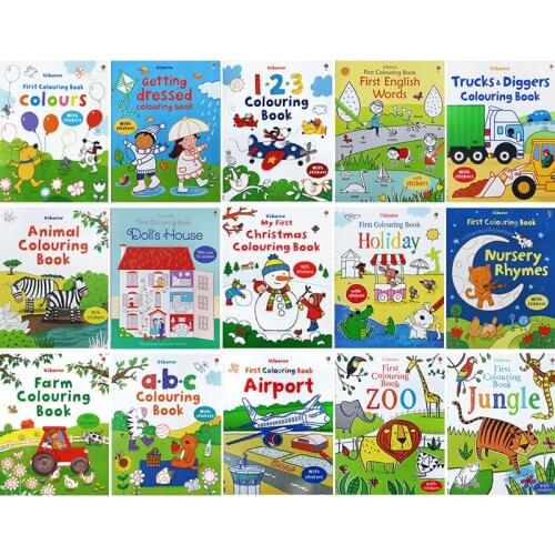 12 Books Usborne 16 Page English coloring book kids books Antistress Coloring Books For adults Livre drawing/Art/colouring Book