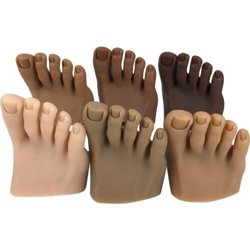 Realistic Silicone Foot Model Nail Art Display Foot False Nails Can Be Inserted Professional Nail Art Tools