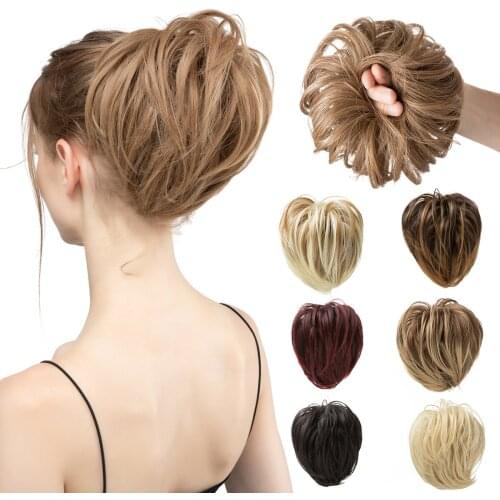 Fake Hair Bun Curly Band Hairpiece Scrunchie Scrunchy Wrap Messy Piece Elastic Afro Synthetic Chignon Cheveux Tail Womens Updo