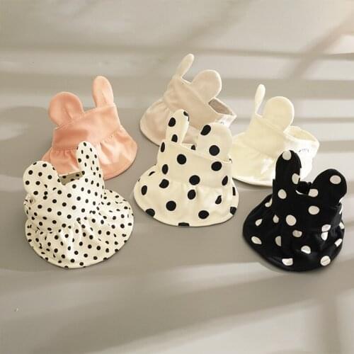 Cute Rabbit Ear Baby Summer Empty Top Sun Hat Solid Color Dot Print Baby Cap For Boys Girls Outdoor Empty Top Kids Sun Visor Cap