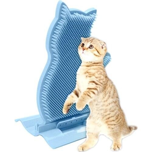 Cleaning Shedding Hair Cat Itching Brush Door Mount Pet Groom Scratching Comb FPing