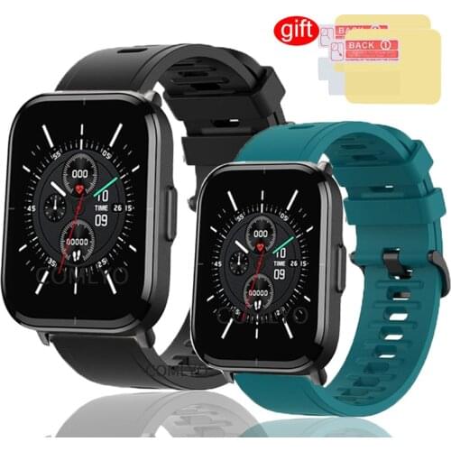 3in1 pack Silicone wrist band for mibro color strap smartwatch band belt for xiaomi mibro air screen protector film
