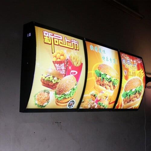 High Brightness LED Curved Menu Light Box,led back-lit Menu Signs for Cafe/Restaurant,Pizza shop/fast food chain/hamburger