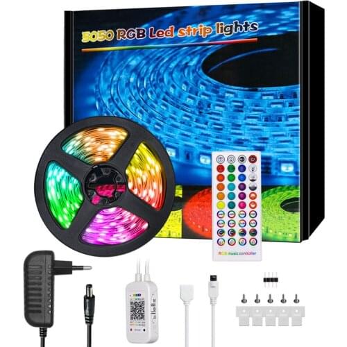 Bluetooth Fita LED Strip lights RGB 5050 For Bedroom Flexible Ribbon Lamp Night Lights Luz Leds Bande Phone App Music Controller