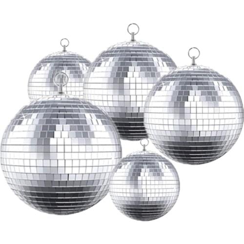 Thrisdar Dia20CM 25CM 30CM Rotating Reflection Glass Mirror Disco Ball Home Party Wedding Holiday Disco Mirror Ball Stage Light