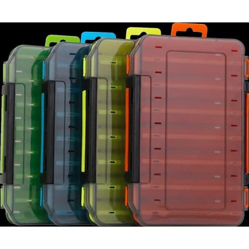 WALK FISH Fishing Lure Box 14 Compartments Fishing Tackle Box Double Sided Fishing Accessories Boxes Lure Hook Storage Fishing