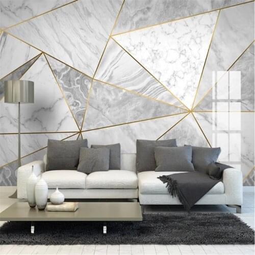 Wellyu Customized wallpaper 3d jazz white modern minimalist geometric marble background living room background wallpaper