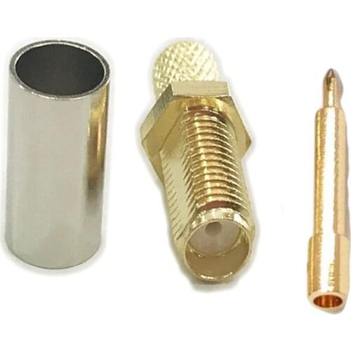 10pcs RP-SMA Female Crimp Connector for RG8X RG-8X LMR240 Coaxial Coax Cable